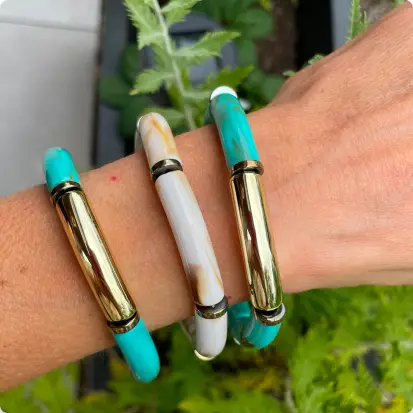 Bracelets jonc perle artisanal fait main LJ Création